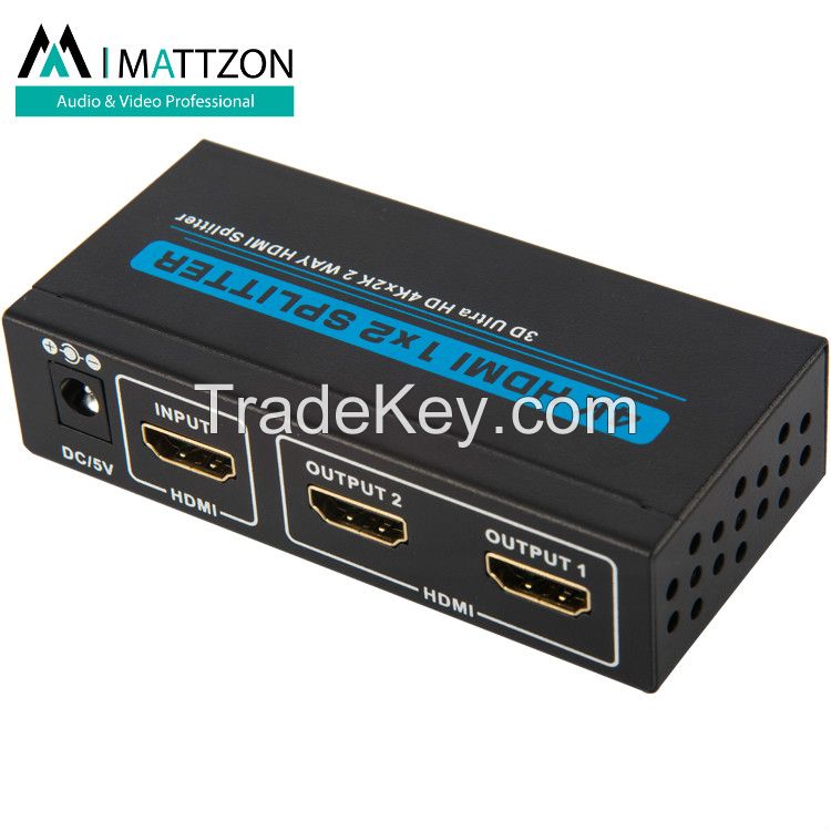 Mattzon 4k 1x2 Hdmi Splitter 4k@30Hz, HDCP1.4, 3D, HDCP1.4,