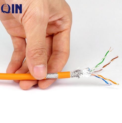 Shenzhen Qin High Quality 5.9db Cat6 SFTP PVC Jacket, Bare Copper 0.58mm Copper Cable