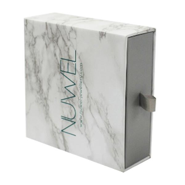 FASHION MARBLE PRINTING SLIDING JEWELRY GIFT BOXES