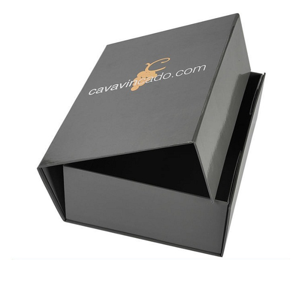 Custom made matt black paper folding gift box