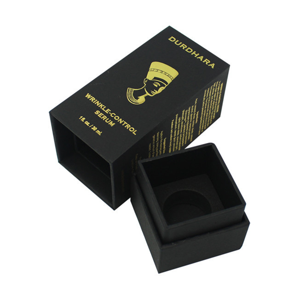 PERSONALIZED BLACK PERFUME GIFT BOX IN BASE AND LID SHAPE