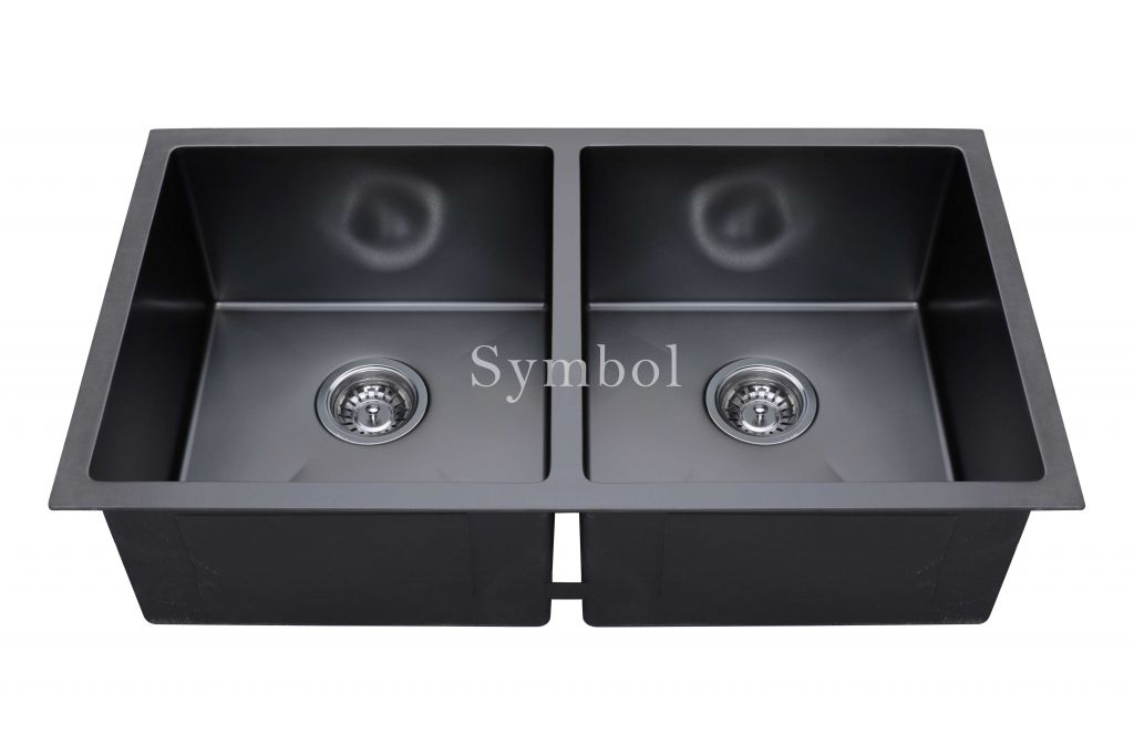 50/50 Double Undermount Nano Black Stainless Kitchen Sink