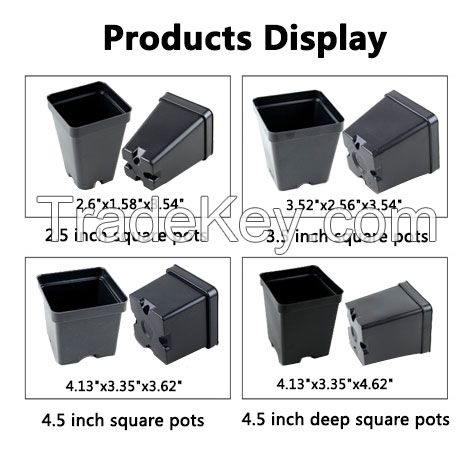 cheap 2.5 3.5 4.5inch square nursery pots wholesale supplier