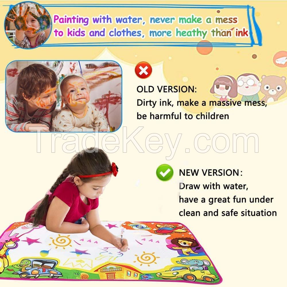 Wideword Water Drawing Mat Aqua Magic Doodle Kids Toys Mess Free Coloring Painting