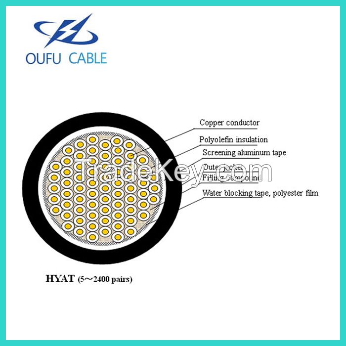 Communication Cable HYAT/HYAT23 Underground Telephone Cable with 10-300 Pairs 