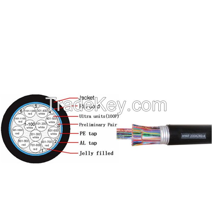 Communication Cable HYAT/HYAT23 Underground Telephone Cable with 10-300 Pairs 
