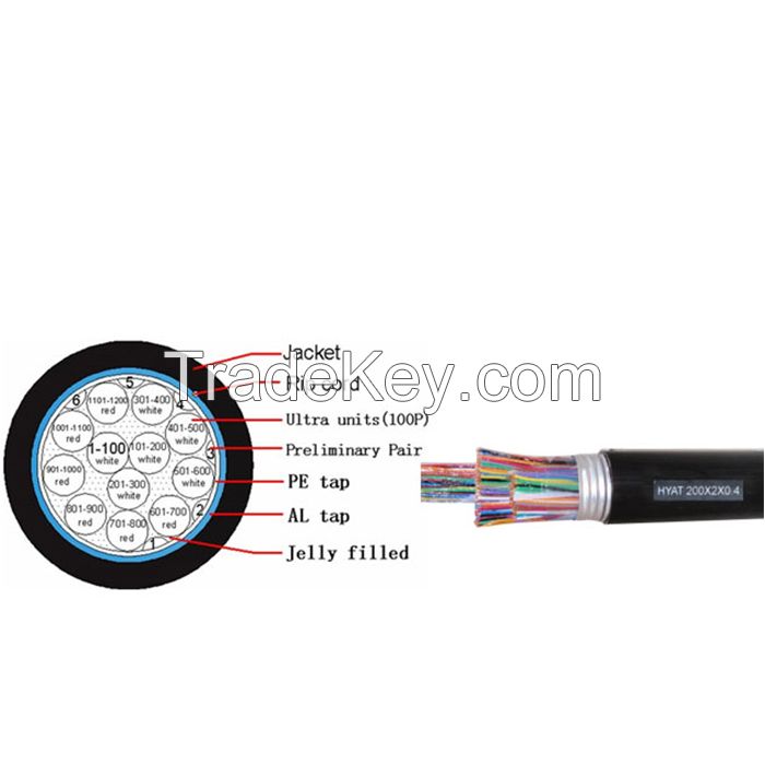 Communication Cable HYAT/HYAT23 Underground Telephone Cable with 10-300 Pairs