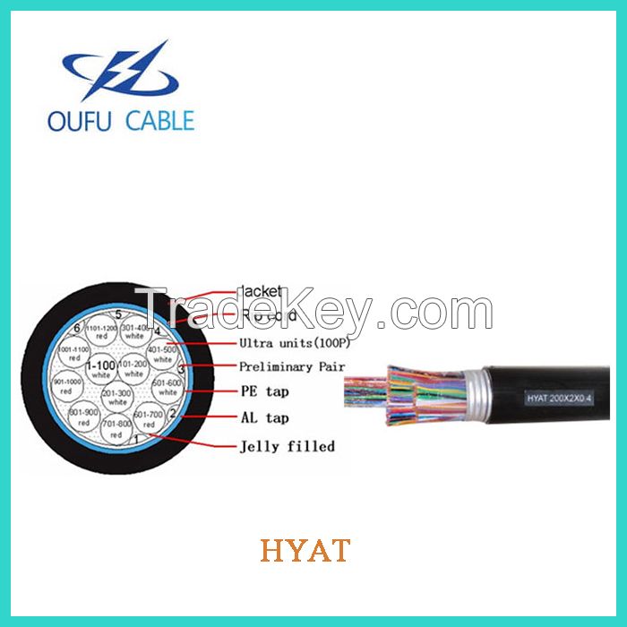 Communication Cable HYAT/HYAT23 Underground Telephone Cable with 10-300 Pairs