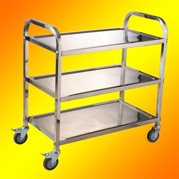 3 tier stainless steel sreving trolley with wheel hotel carts