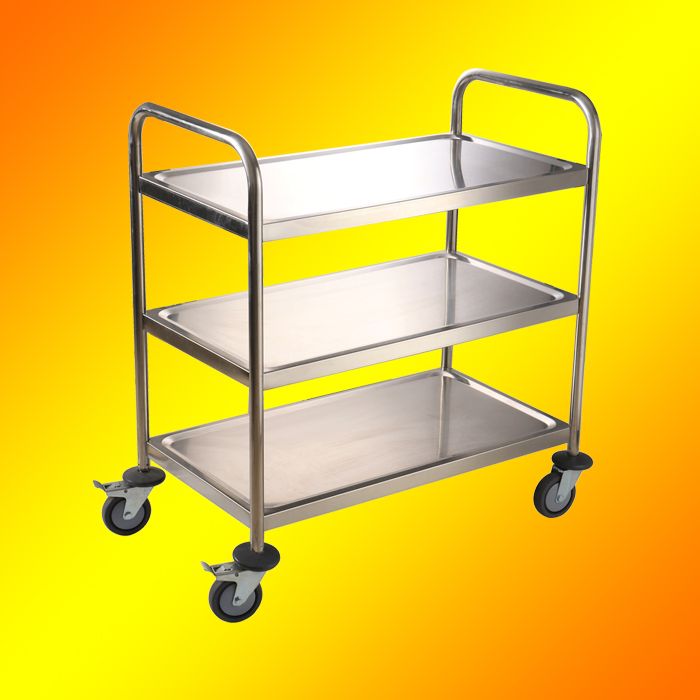 round tube hand cart hotel serving trolley 2 tier 3 tier 4 tier