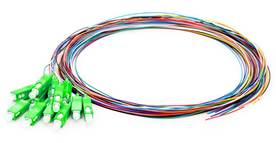 4/6/8/12 fibers color coded pigtails, singlemode 900um corning G657A, fan-out distribution optical pigtails