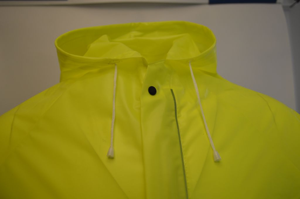 hi visibility reflective safety customized reflective fluorescent yellow raincoat for hiking raincoat PVC trench rainwear for adult