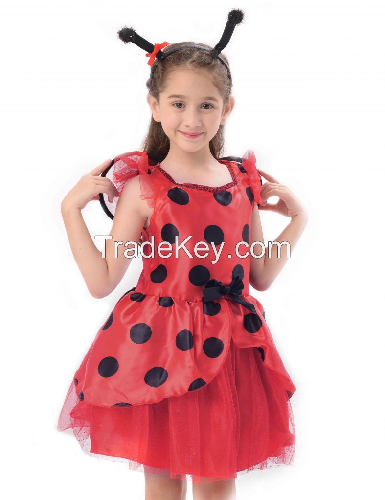  IKALI Girls Ladybug Costume, Deluxe Animal Fancy Dress Outfit  with Wings (10pcs Set) 3-4T : Clothing, Shoes & Jewelry