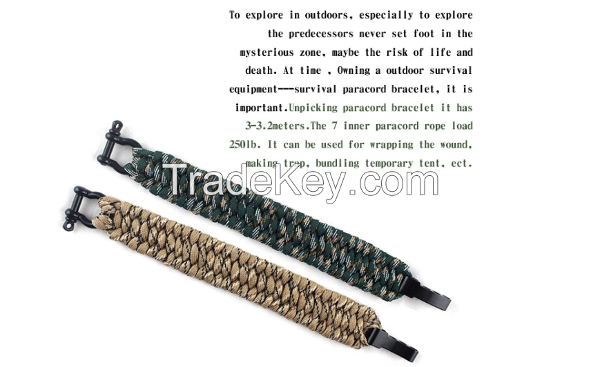 New Fashion Outdoor Items For Camping Customizable Bracelet, 2020 New Products Field Survival Custom Fabric Bracelets 