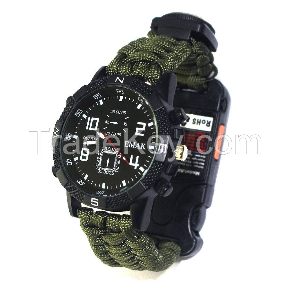 2020 New outdoor Camping paracord Watch, Wholesale Outdoor man woman watch with bracelet