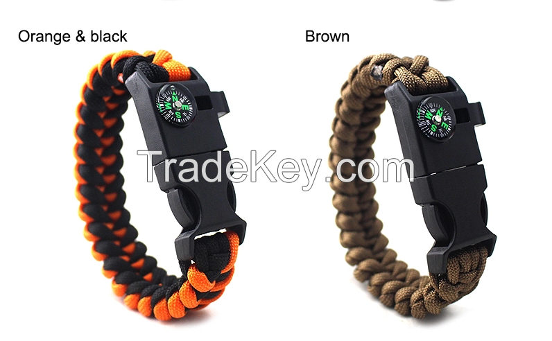 Useful Outdoor Handmade Survival Bracelet For Hiking, Daily Use Colorful Handmade 7-Core Paracord Br