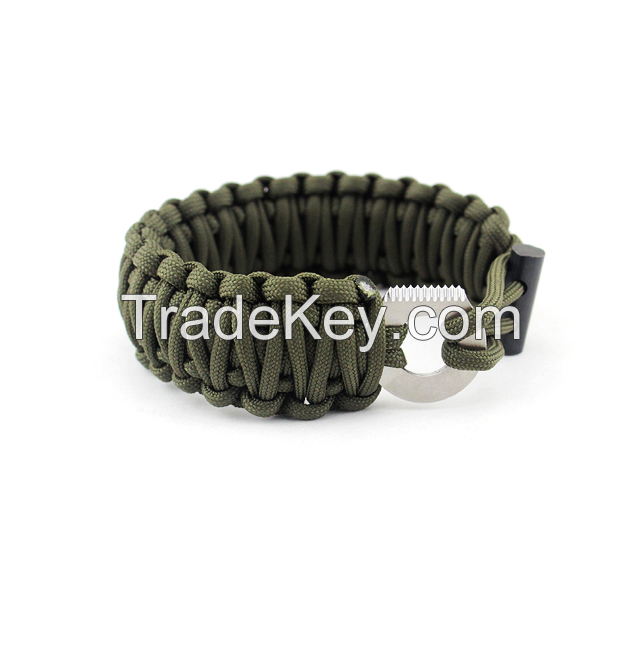 Gift Product Disaster Survival Whistle Woven Bracciale Paracord, Wholesale Multi-function Hiking Han