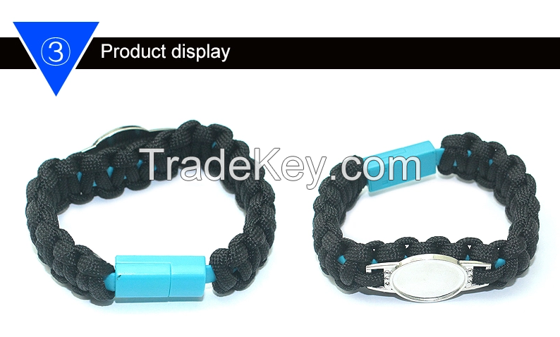 Wholesale Outdoor Equipos De Camping Bracelet LED Light Bangle, Factory Sale Cheap Survival Multi-fu