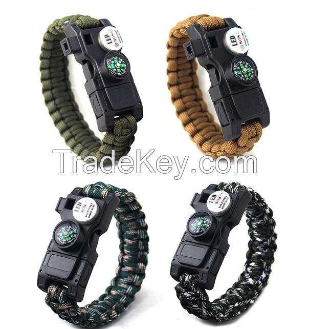 Outdoor Survival Outdoor Activity Charm Detachable Compass Bracelet Women, Camping Hiking Thermomete
