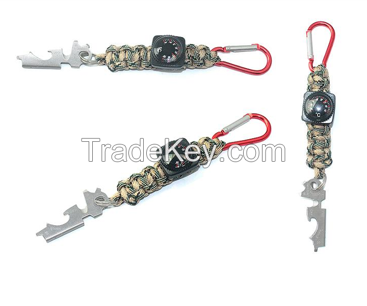 2020 New Arrival Accessory Camping Keychain, Multifunctional Outdoor Custom Logo Paracord Keychain