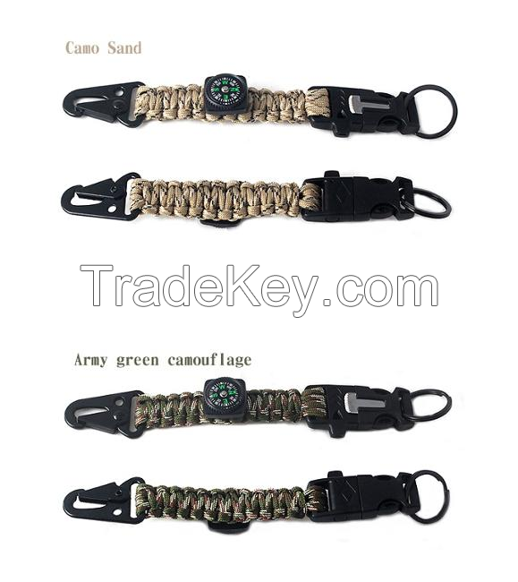Outdoor Tool Camping Fashion Paracord  Keychain, 2020 New Arrival Five In One Accessory Car Camping