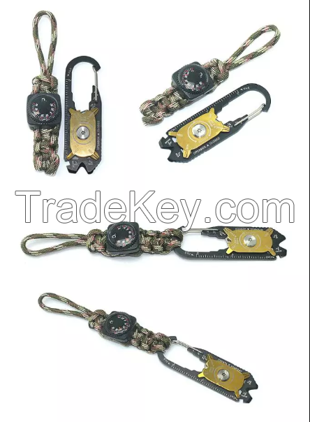 Climbing Tools Survival Gadgets Custom Logo Key Chain, Wholesale Factory New Outdoor Items For Campi