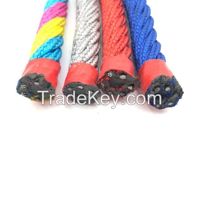 6 Strands Polyester Covered Playground Used Combination Wire Rope 