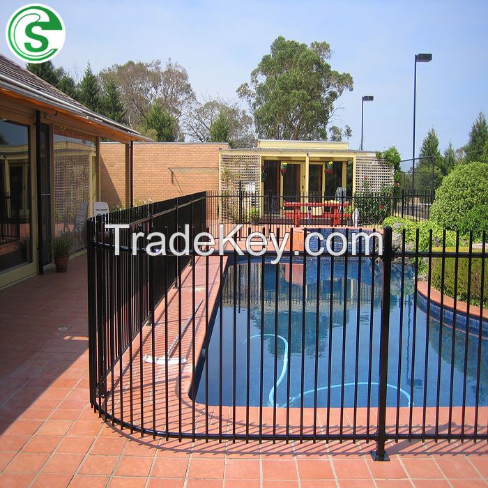 Anti-Rust Decorative Powder Coated Security Swimming Pool Iron Fence