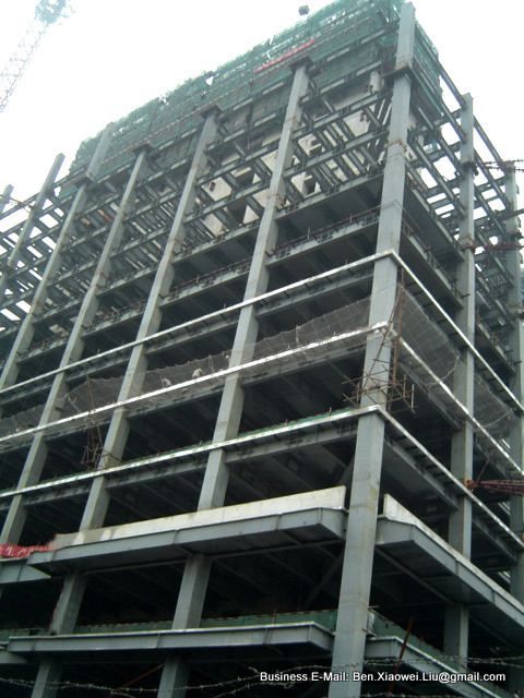High-rise steel office building, steel structure, steel framework