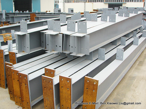 Welded steel beam, steel structure, steel framework