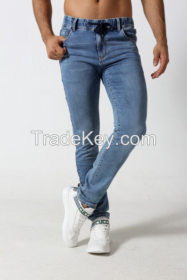 Men's straight fit light fade denim jogger