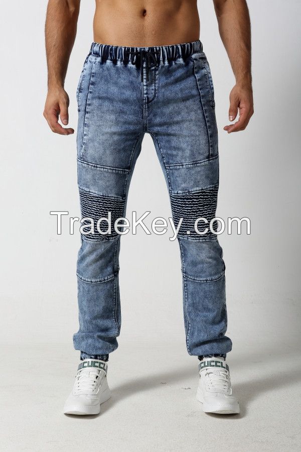 Men's slim biker denim jeans