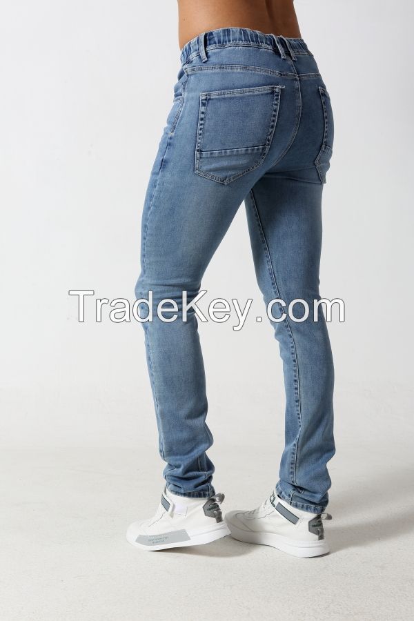 Men's straight fit light fade denim jogger