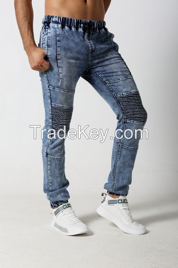 Men's slim biker denim jeans