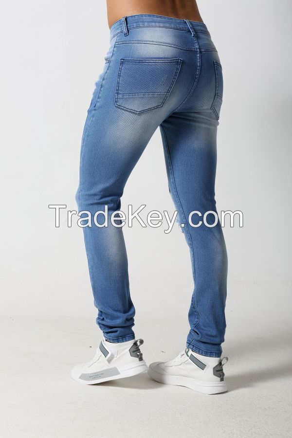 Men's Skinny jeans with distressed and patches