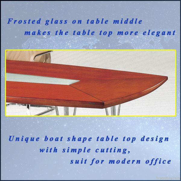 modern design glass conference table with metal leg