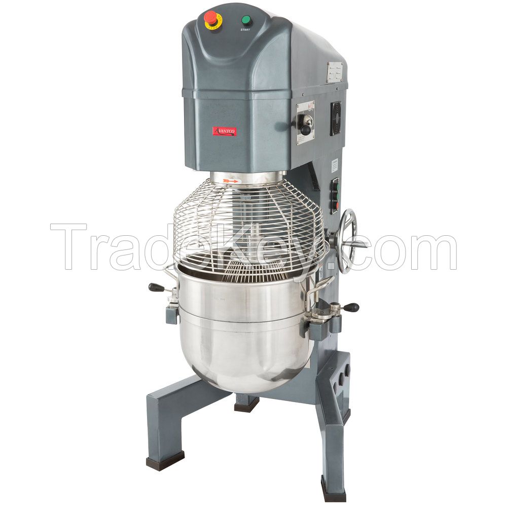 AVANTCO MX60 60 QT. GEAR DRIVEN COMMERCIAL PLANETARY FLOOR MIXER WITH STAINLESS STEEL BOWL GUARD - 240V, 2 1/2 HP