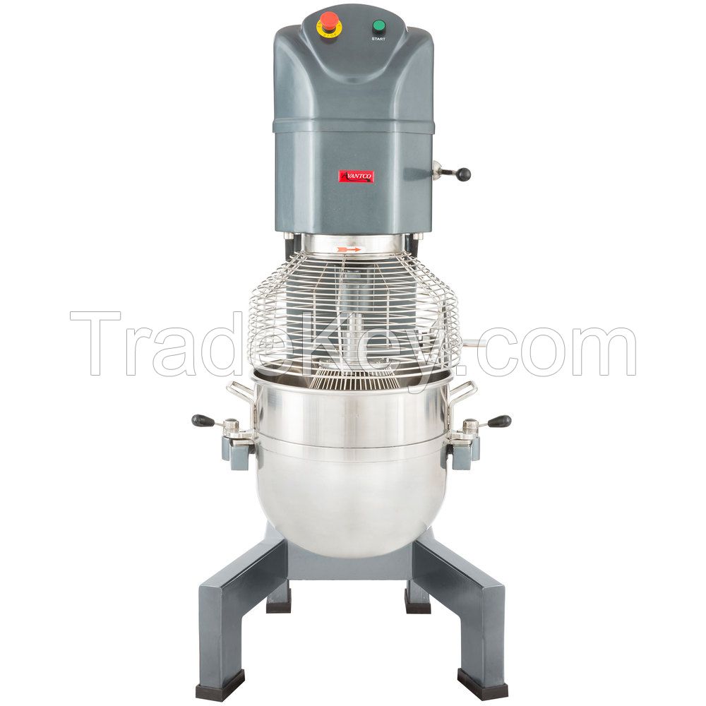 AVANTCO MX60 60 QT. GEAR DRIVEN COMMERCIAL PLANETARY FLOOR MIXER WITH STAINLESS STEEL BOWL GUARD - 240V, 2 1/2 HP