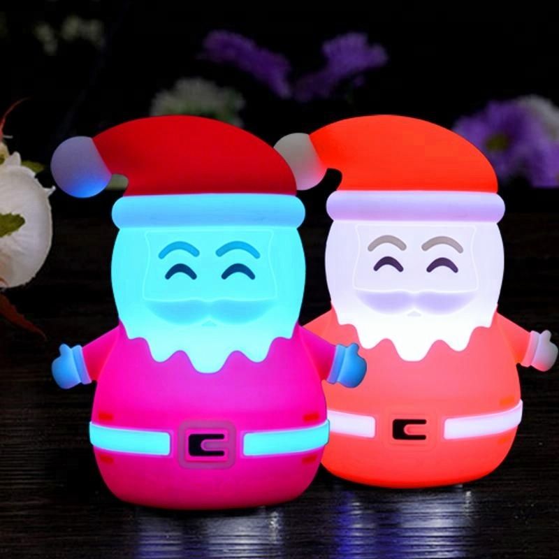 Night Light Silicone USB Charge Point Santa Clause Shape Night Light Christmas Present for girl, boy, children 