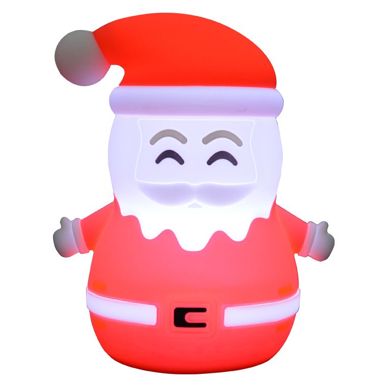 Night Light Silicone USB Charge Point Santa Clause Shape Night Light Christmas Present for girl, boy, children 