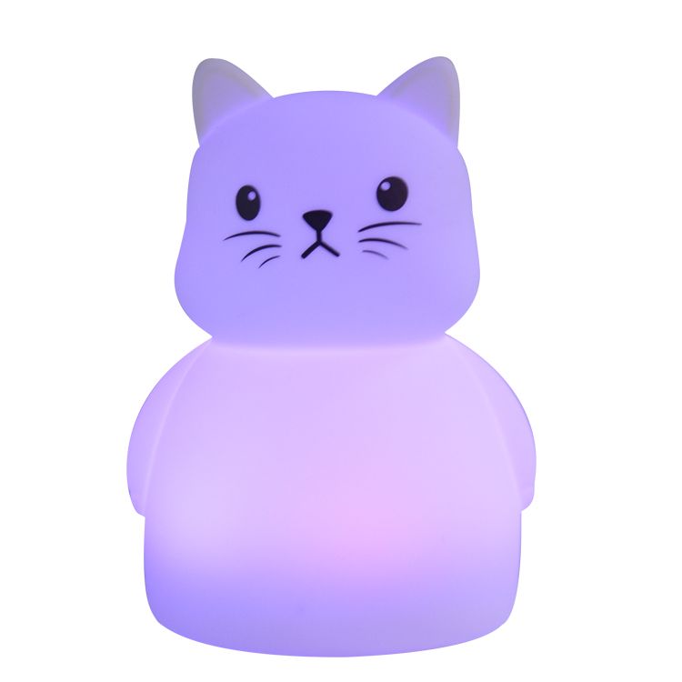 Multicolor Silicone Cat Led Night Light Touch Sensor Soft Led Lamp for Kids Baby Children Gift 