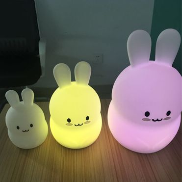 Night Light Silicone Rabbit Remote Control And Sensor Touch Changing Color Night Lamp