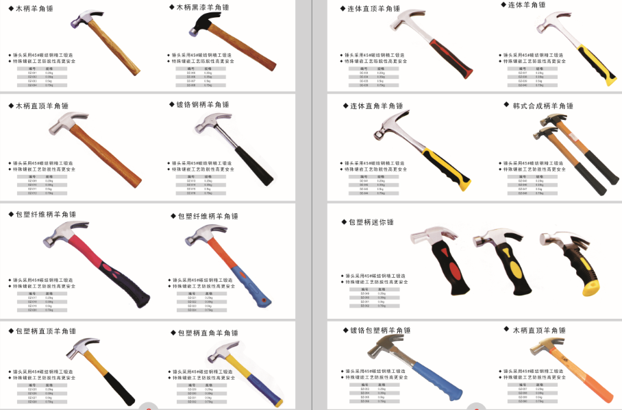 Claw hammer, hardware tools 