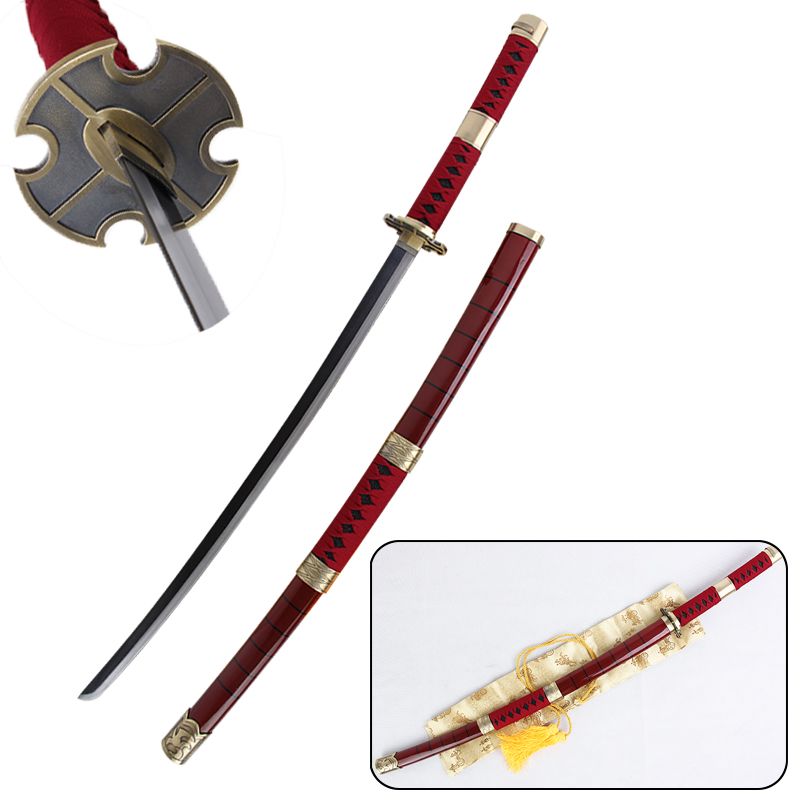 Anime One Piece Cosplay Sandai Kitestu Zoro Sword decoration Christmas Prop Red No sharp