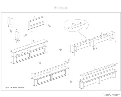 Office funitureOffice custom long rectangular desk (FOHD-21450)