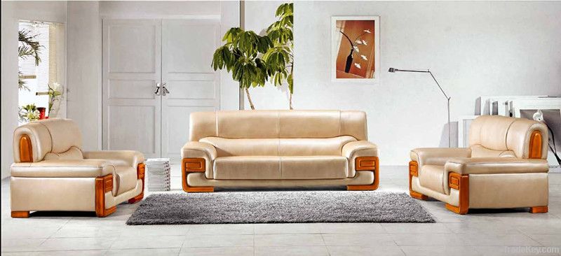 Bright Colored White Leather Sofa Set, Office furniture(FOHJZ-6607)