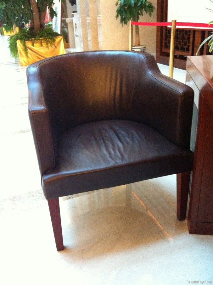 High End Hotel Lobby Chair/ High Class Cafe Chair/ Brown Bucket Chair