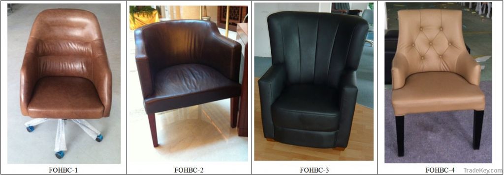 High End Hotel Lobby Chair/ High Class Cafe Chair/ Brown Bucket Chair