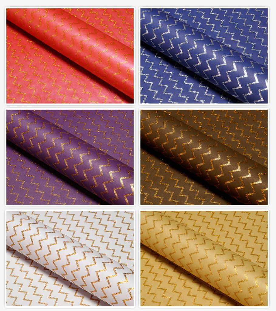 Shining Pearl Zig Zag Glitter Gift Wrapping Paper (Premium) DESIGNWRAP