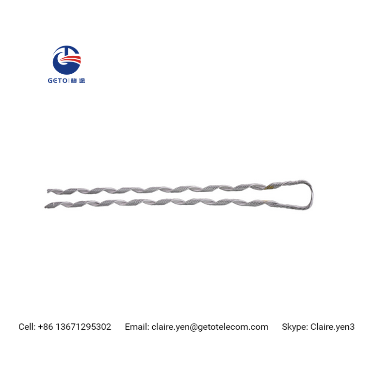Preformed helical tension anchoring deadend clamps